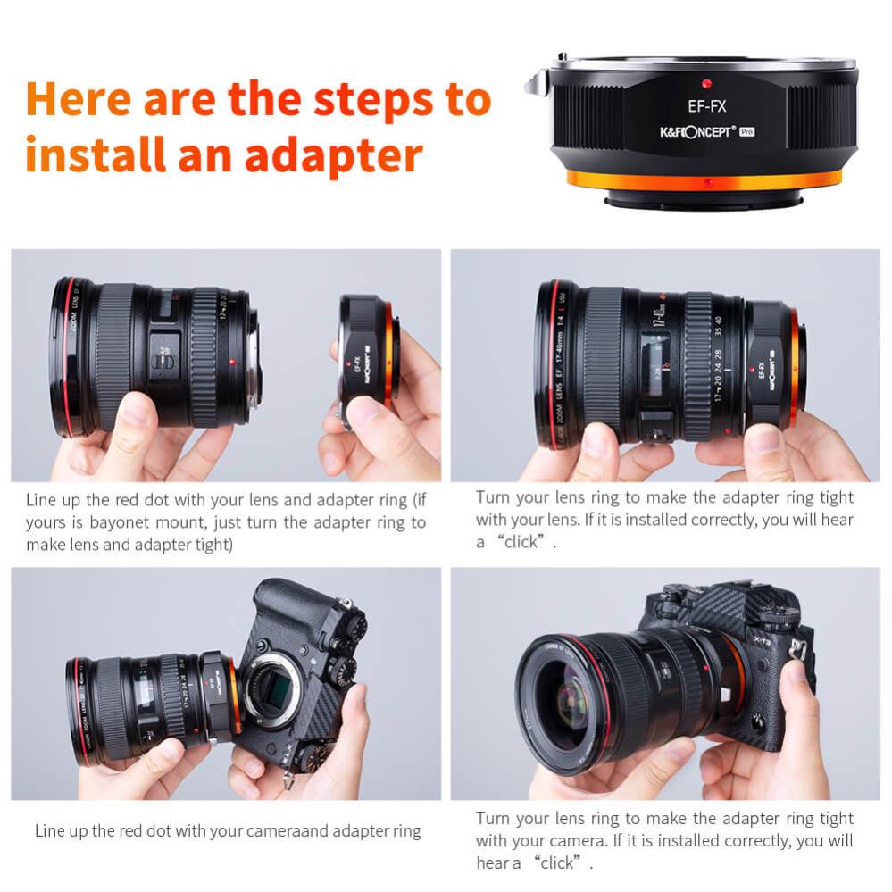  K&F Objektivadapter v2 till Canon EF/EF-S objektiv för Fujifilm X kamerahus från Kamda – snabb leverans och trygg e-handel